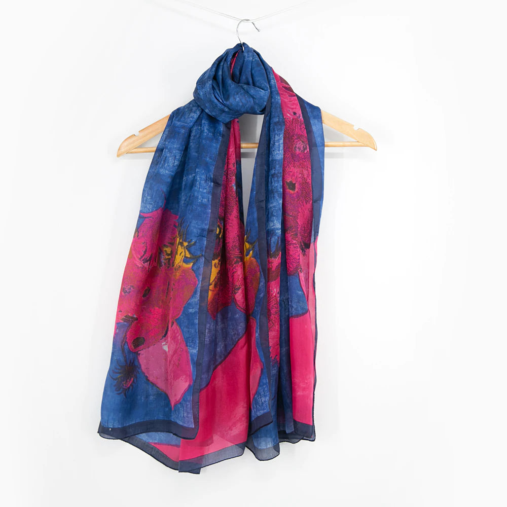 Scarves: Large Silk Scarf - Sunflowers