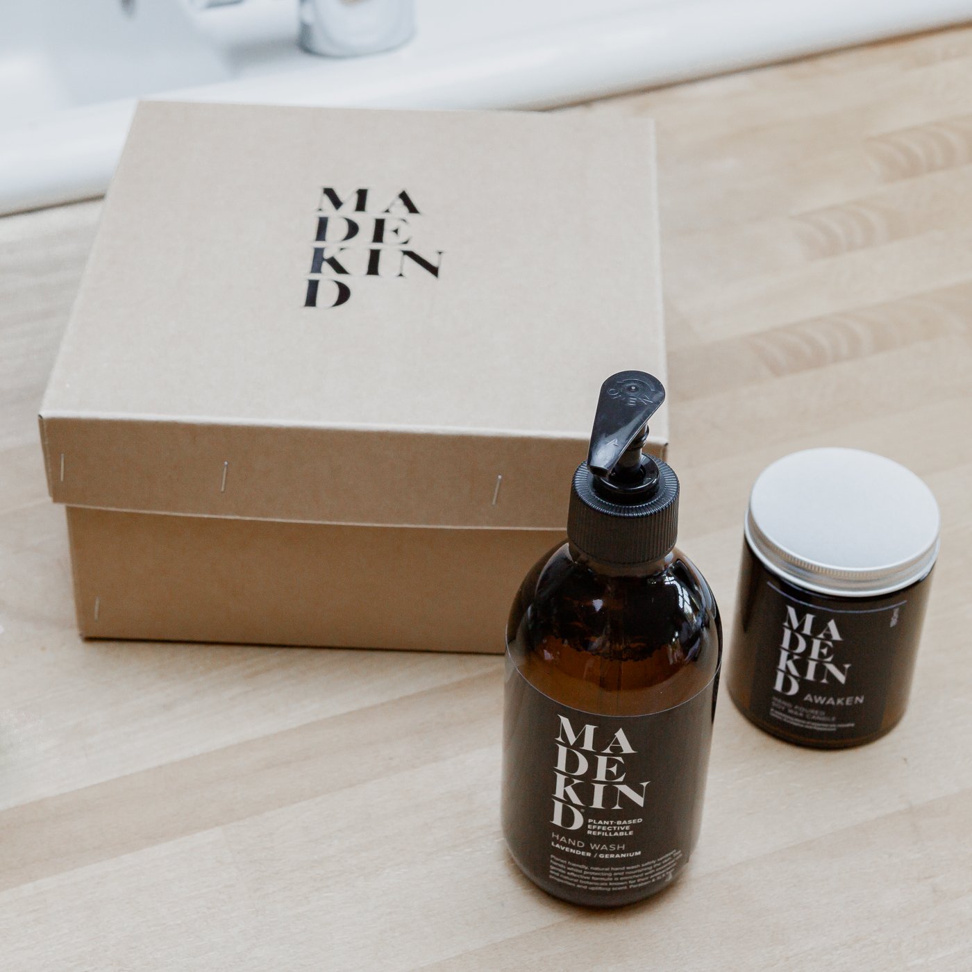 Gift Box - Natural Hand Wash and Unwind Candle - by MadeKind