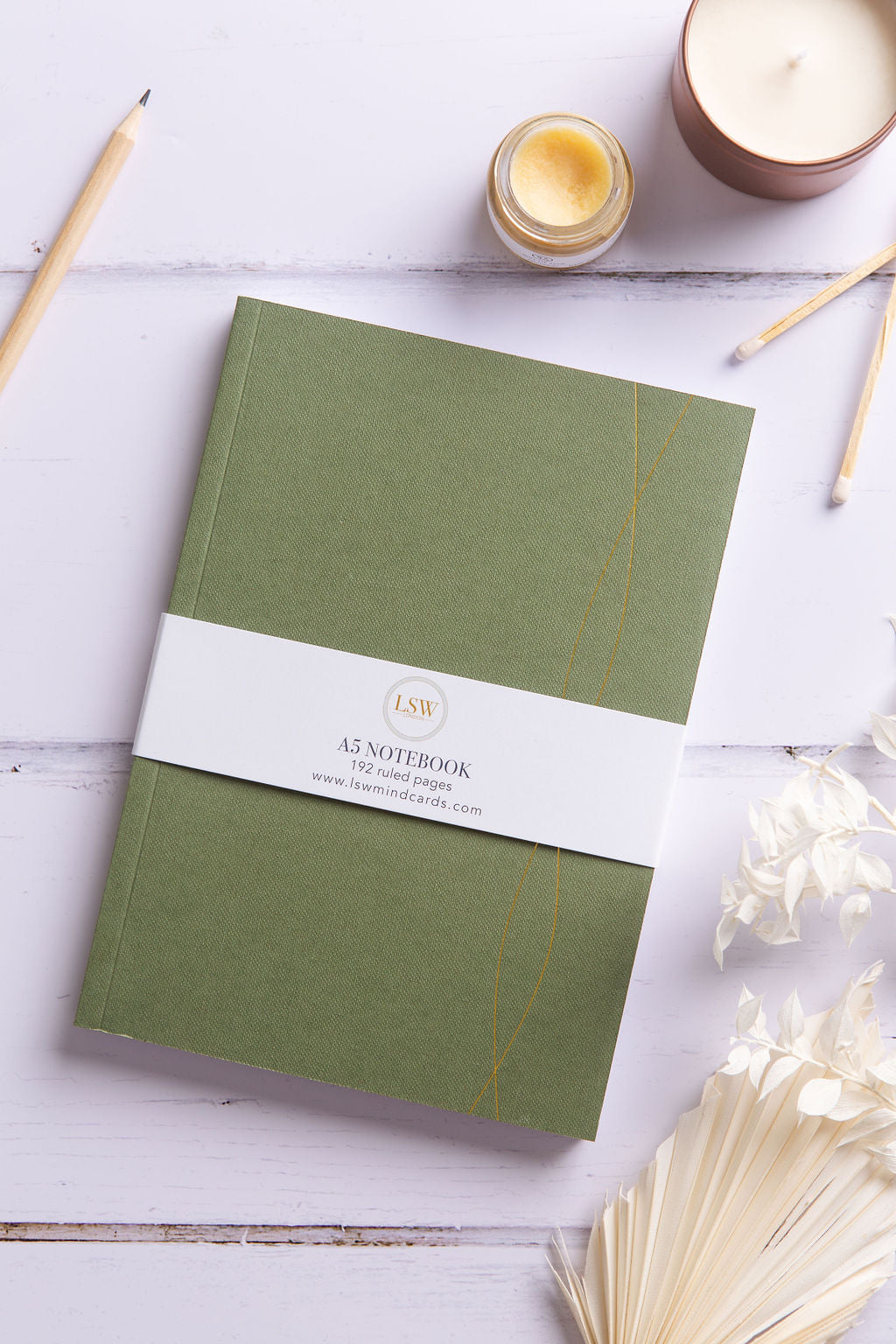 Stationery: A5 lined Notebook by LSW - Mid Green