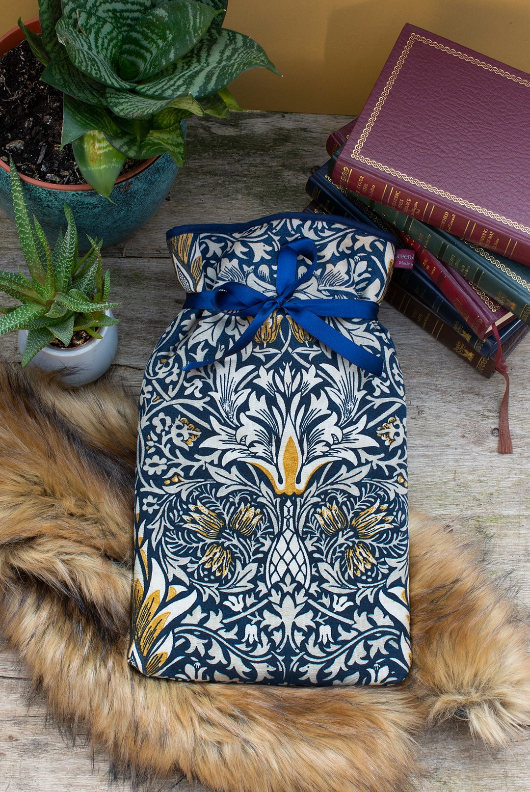 Accessories: Large Hot Water Bottle in William Morris Snakeshead by Green & Heath