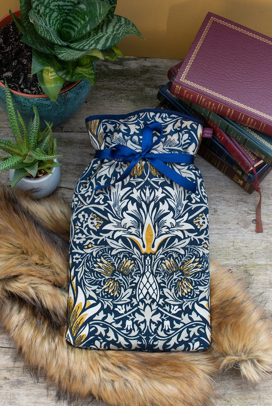 Large Hot Water Bottle in William Morris Snakeshead by Green & Heath