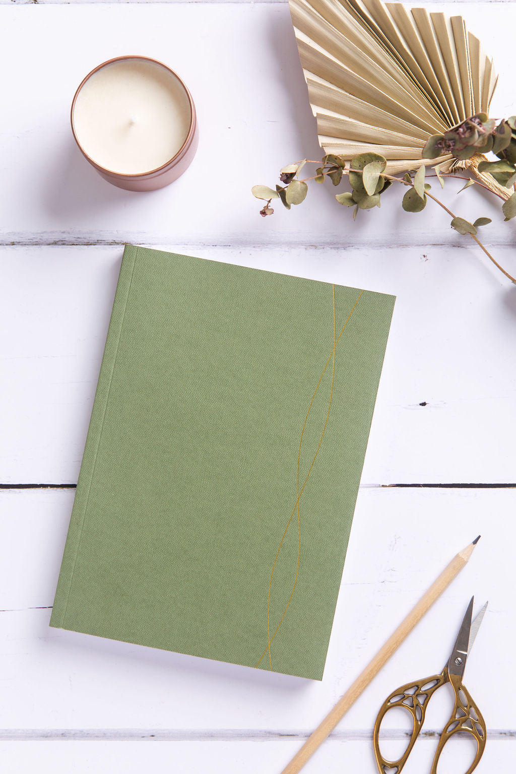 Stationery: A5 lined Notebook by LSW - Mid Green
