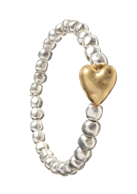 Jewellery: Silver/Gold Heart Bracelet by Hot Tomato