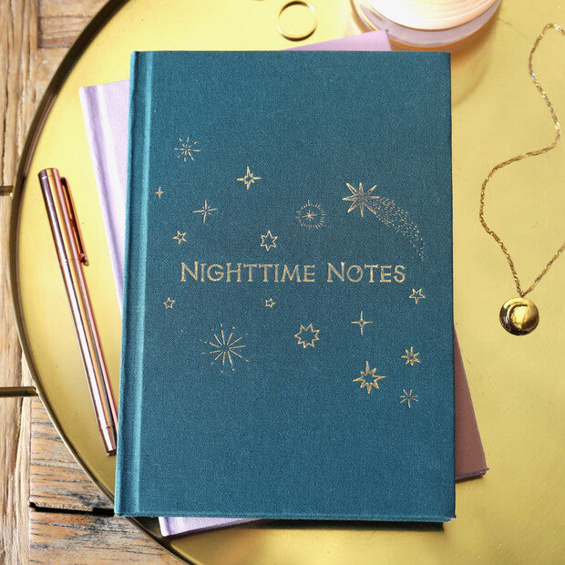 Stationery: Reversible Green Notebook - Nighttime Notes / Morning Thoughts